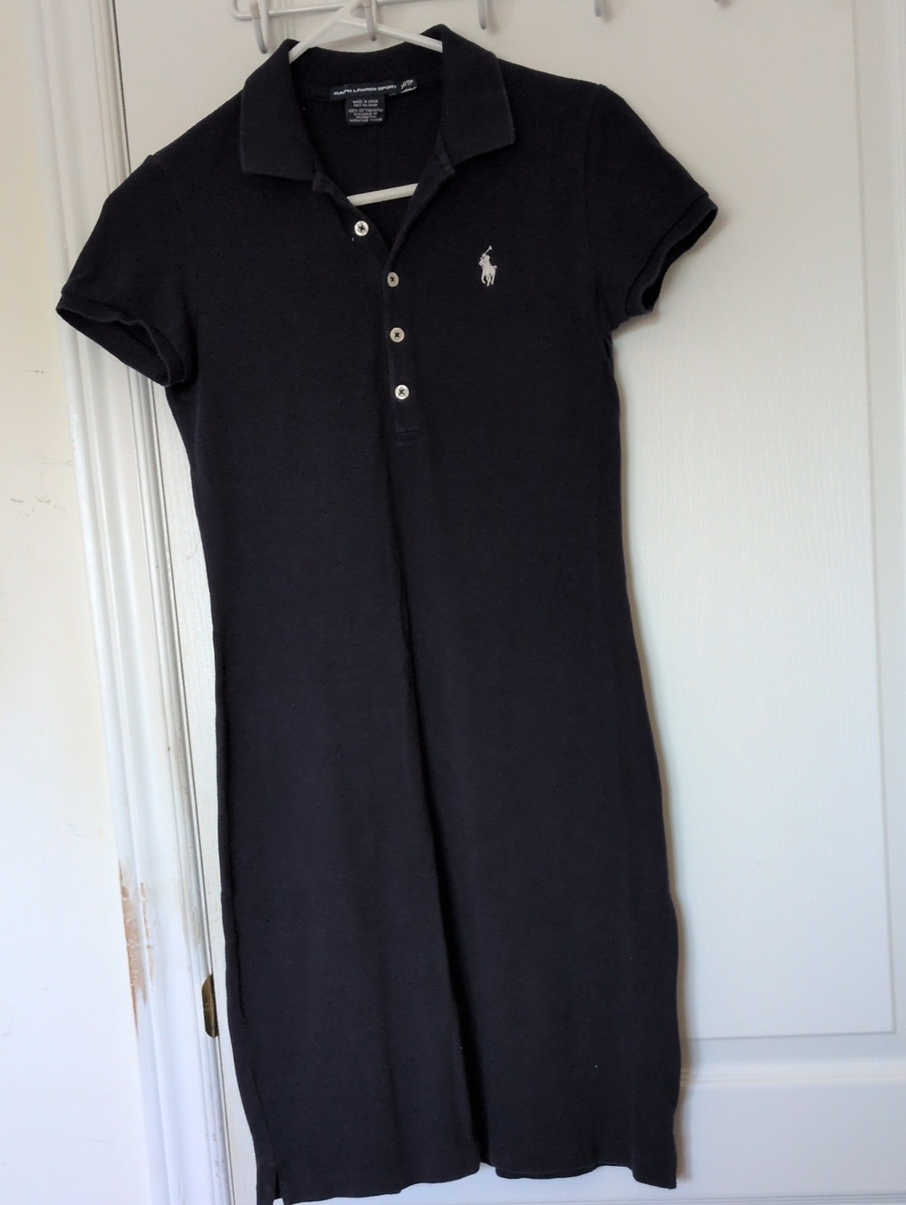 Ralph Lauren Black Polo Midi Dress with White Pony